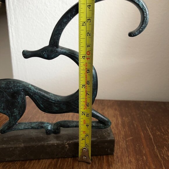 Goat Bronze statue Ancient Greek sculpture 6"Hight Marble Base - Picture 3 of 6